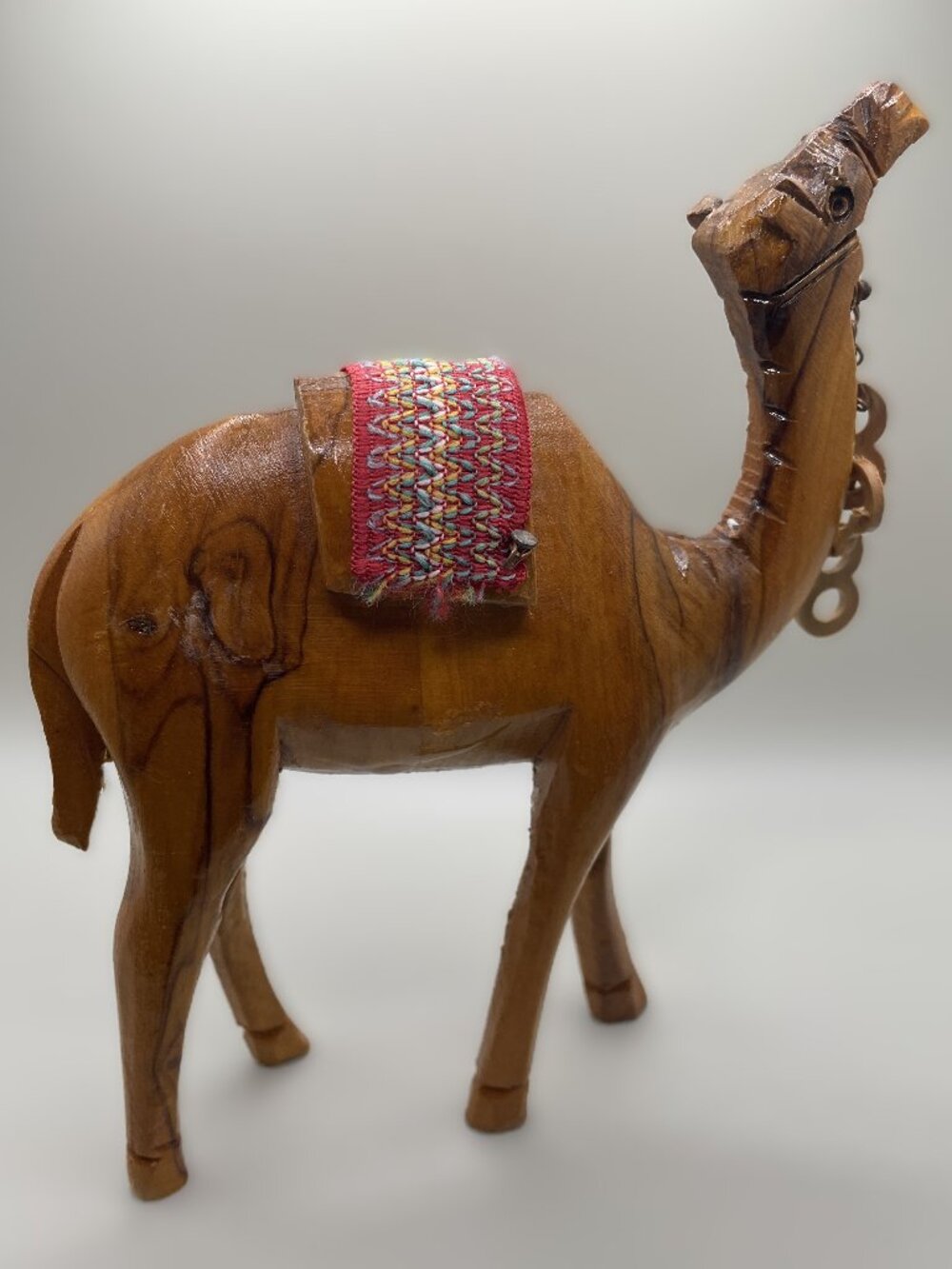Vintage Hand Carved Wooden Camel Figurine Boho Desert Chic Home Decor Ornament